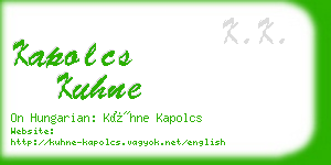 kapolcs kuhne business card